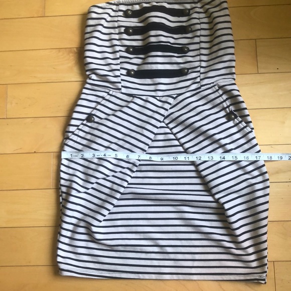 CALVIN KLEIN Military Style Strapless Mini Dress - Picture 5 of 8